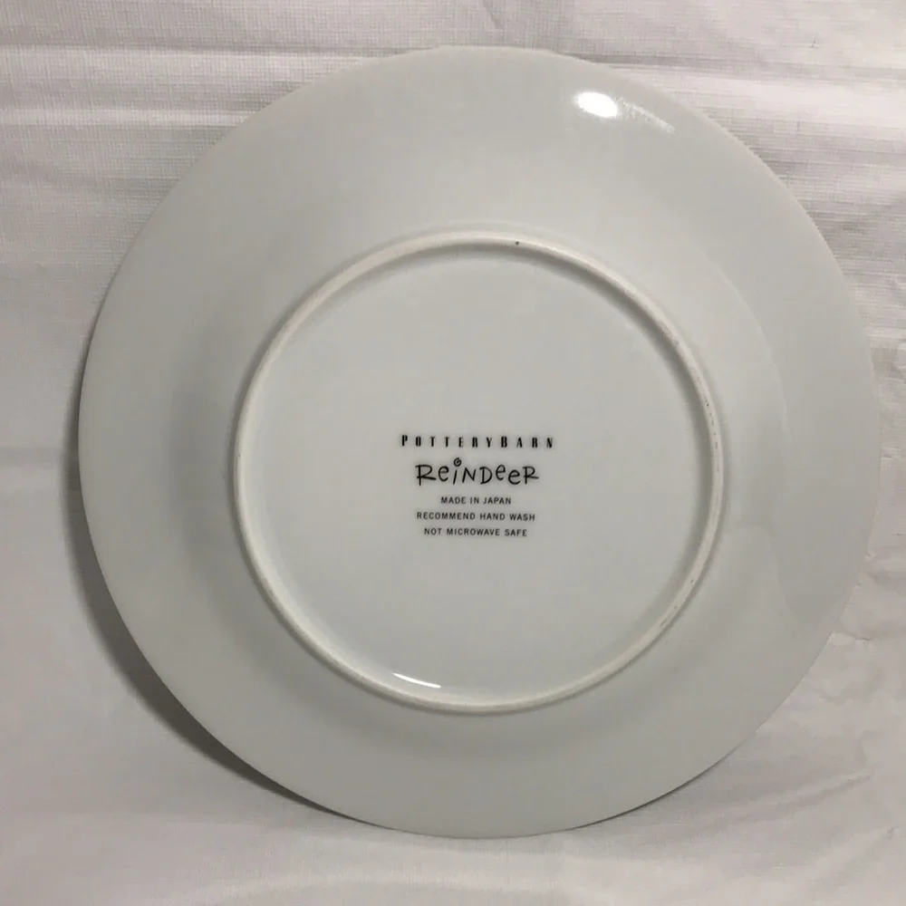 Pottery Barn Retired Reindeer Prancer Luncheon Salad Dessert Plate 8 1/2”